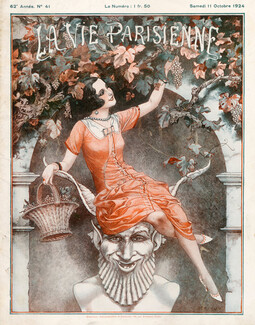Chéri Hérouard 1924 Attractive Girl, Grape-vine