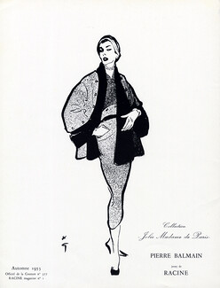 Pierre Balmain 1953 Collection Jolie Madame de Paris, René Gruau