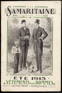 Samaritaine (Department Store) 1913 Catalogue, Men's Clothing, Hats, Coat, Shoes, Pajamas..., 14 pages