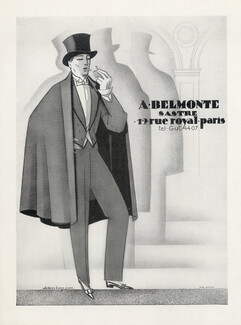 A. Belmonte (Men's Clothing) 1928 Fashion Illustration