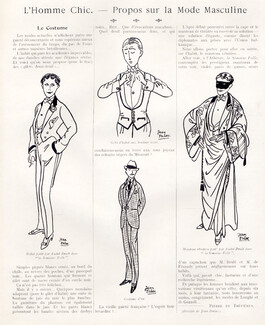 L'Homme Chic - Propos sur la Mode Masculine - Le Costume, 1913 - Jean Dulac Men's Clothing, Texte par Pierre de Trévières