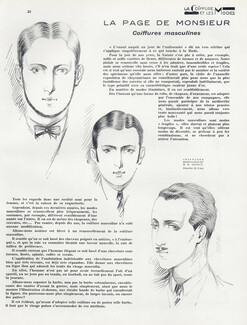 Coiffures Masculines, 1930 - M. H. Ledoux Male Hairstyles