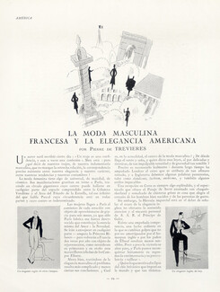 La Moda Masculina Francesa y la Elegancia Americana, 1928 - Men's Clothing, Texte par Pierre de Trévières, 2 pages