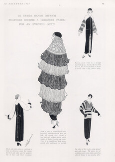 Erté 1924 Furs, Evening Gowns... 4 illustrated pages, 4 pages