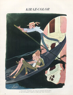 Edmond Kiraz 1966 Les Parisiennes, Lovers, Venice... Gondola