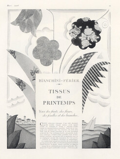 Tissus de Printemps, 1928 - Michel Bouchaud Bianchini Férier, Ducharne, Wiener, Rodier, E. Meyer & Cie..., 5 pages