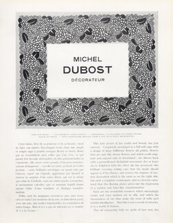 Michel Dubost Décorateur, 1927 - Artist's Career, Textile Design, Text by Arsène Alexandre, 8 pages