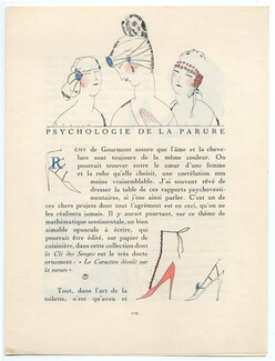 Psychologie de la Parure, 1920 - Eduardo Garcia Benito Hats and Shoes, Gazette du bon Ton, Texte par Georges-Armand Masson, 4 pages
