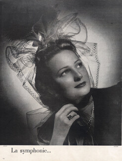 Madame Agnès 1946 Fashion Photography Hat, Philippe Pottier