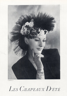 Gabrielle (Millinery) 1946 Fashion Photography Hat, Philippe Pottier