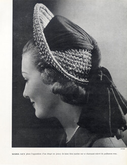 Maria Guy 1947 Canotier, Fashion Photography Hat, Philippe Pottier