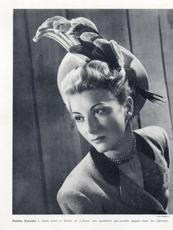 Janine Lacroix (Millinery) 1947 Fashion Photography Hat, Varry-Barbaux