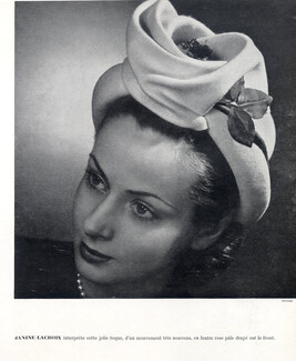 Janine Lacroix (Millinery) 1947 Fashion Photography Hat, Philippe Pottier