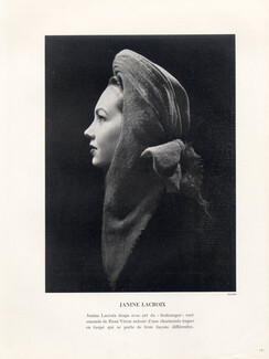 Janine Lacroix (Millinery) 1947 Turban, Philippe Pottier
