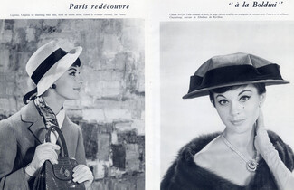 Legroux Soeurs & Claude St Cyr (Hats) 1959 Hermes (Gloves & Scarf) Chanteloup (Jewels)
