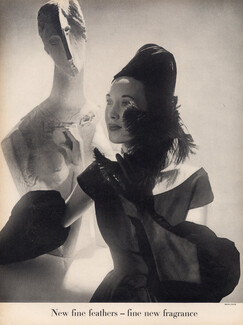 Caroline Reboux 1945 Zakine, Fashion Photography Hat, John Rawlings