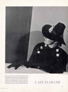 Suzanne Talbot (Millinery) 1936 Fashion Photography Hat, Alexandrine, Robert Piguet