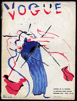 Vogue Paris 1939 December, Christian Bérard, Effort Couture at the beginning of World War II