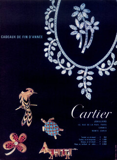 Cartier (Jewels) 1965 Teckel Dog, Tortoise, Bird Clips...Necklace, Brooch
