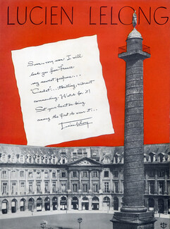 Lucien Lelong (Perfumes) 1949 Cachet...Place Vendôme, Autograph