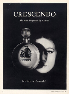 Lanvin (Perfumes) 1961 Crescendo, Bottle Logo Paul Iribe