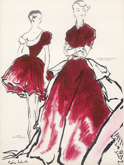 Pierre Simon 1949 Grès (Ducharne) & Givenchy (Staron), Back: Jeanne Lafaurie & Pierre Balmain