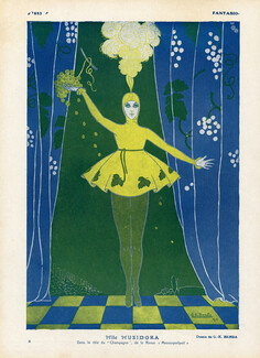 Benda 1916, Musidora as "Champagne" in "Maousspoilpoil", Music Hall