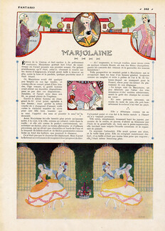 Marjolaine, 1913 - Benda 19th Century Costumes, Crinoline, Texte par G. Delaquys, 2 pages