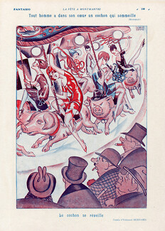 Edouard Bernard 1927 Merry-go-round Carousel, Pigs