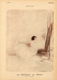 Blampied 1917 ''La Danseuse au Miroir'' Mirror dancer