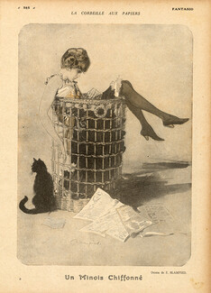 Blampied 1917 La Corbeille aux Papiers, Wastepaper Basket