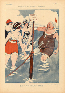 Fabiano 1918 Swimmer Bathing Beauty "No man's land"