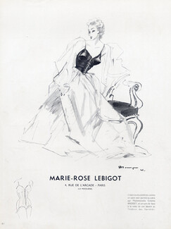 Marie-Rose Lebigot 1946 Pierre Mourgue, Corset, Corselette