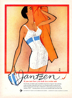 Jantzen (Swimwear) 1957 René Gruau Swim Suit