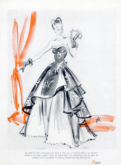 Paquin 1947 Evening Gown, Fernando Bosc