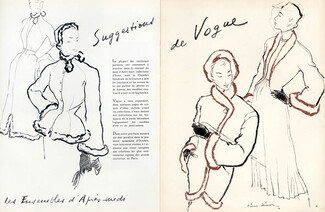 Pierre Simon 1947 Suggestions de Vogue, Dresses, Coats, The suits and Blouses, Evening Gown... 9 illustrated Pages, 9 pages