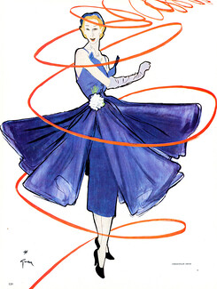 Christian Dior (Couture) 1949 René Gruau