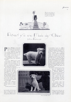 Puisqu'il y a une Mode des Chiens, 1925 - Dogs French Bulldog, Greyhound Sighthound, Fox Terrier, Poodle..., Texte par Lysiane Bernhardt