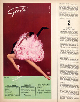 Gerbe (Stockings Tights) 1964 Zizi Jeanmaire, Dancer, Music Hall Costume, Photo Guy Arsac