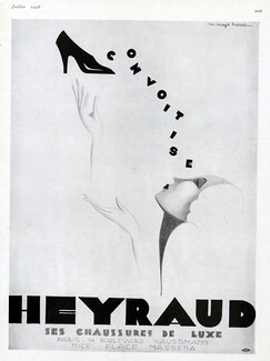 Heyraud (Shoes) 1928 Magd Hérest, Art Deco Poster Art