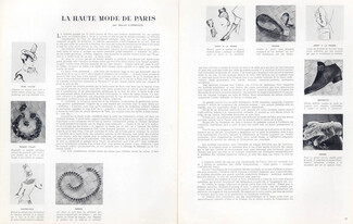 La Haute Mode de Paris, 1940 - Hermès (Belt, Gloves, Handbag, Jewels...) Robert Piguet, Rose Valois, Georgette, Texte par Marcel Lasseaux, 3 pages