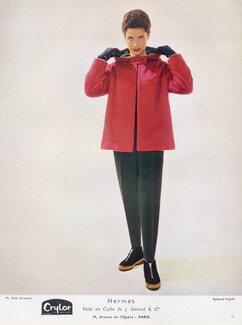 Hermès (Sportswear) 1959 Pink Winter Jacket, Pant Ski Fashion, Photo Alain Boisnard