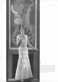 Chanel 1930 George Hoyningen-Huene, Lace white Evening Gown