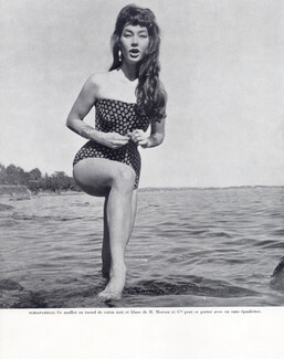 Schiaparelli (Swimwear) 1954 Tweed Coton Moreau & Cie