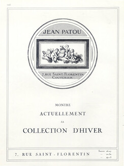 Jean Patou (Couture) 1923 Label, Address 7 rue Saint-Florentin