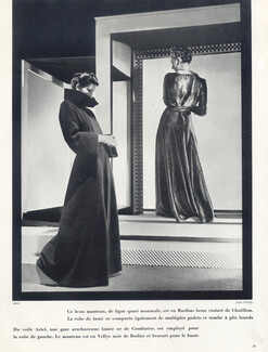 Jean Patou 1938 Photo Horst, black Evening Gown & black Coat