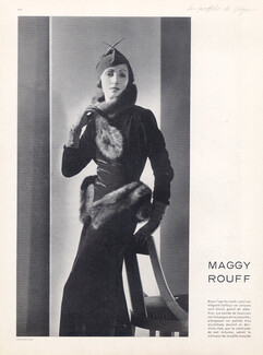 Maggy Rouff (Couture) 1933 Velvet Suit & Fur