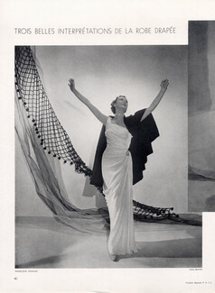 Madeleine Vionnet (Couture) 1935 Cecil Beaton, Draped Dress, Evening Gown