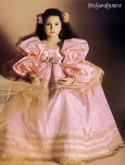 Yves Saint-Laurent 1982 Helmut Newton, pink Evening Gown