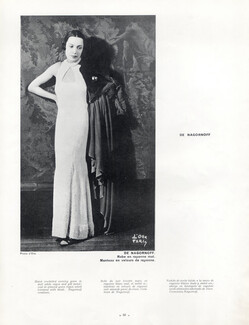 De Nagornoff (Couture) 1934 Photo Madame D'Ora, Evening Gown